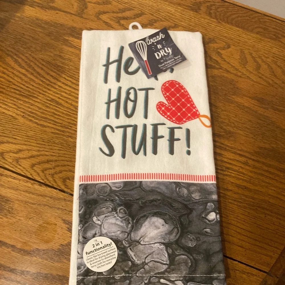 Terry Kitchen Towels Wash 'N Dry HELLO HOT STUFF! NWT